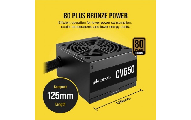 Corsair CV Series CV650 650W 80 Plus Bronze Non-Modular PSU Power Supply