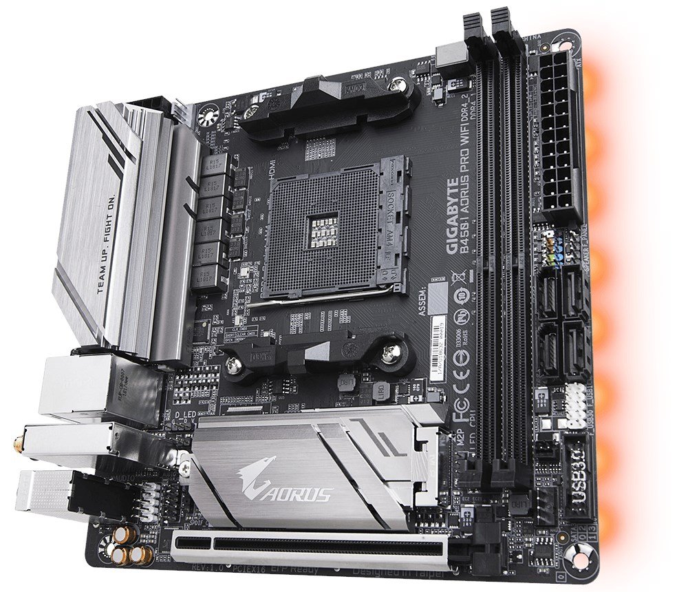 Gigabyte B450 I AORUS PRO WIFI AMD AM4 B450 M.2 Intel GbE Mini-ITX ...