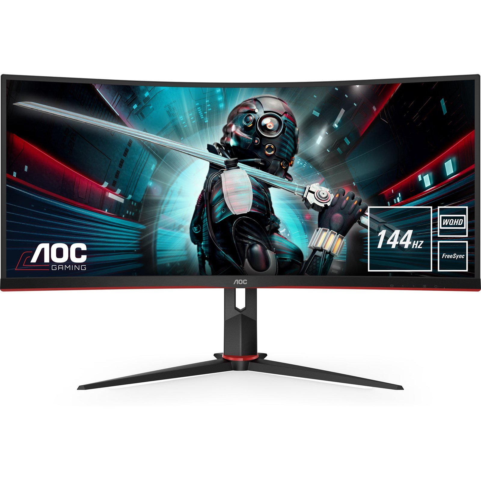 aoc cu34g2x bk 34 uwqhd freesync 144hz curved gaming monitor