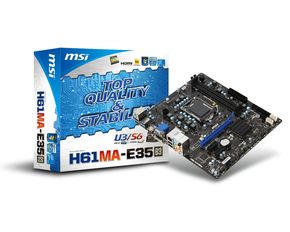 MSI H61MA-E35 (B3) Intel H61 Socket 1155 8 Channel Audio mATX Motherboard